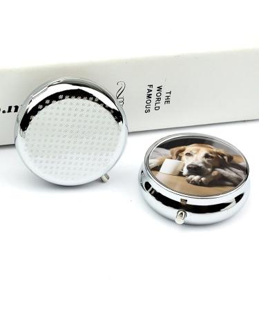 Travel Pill Box with Dog Print | 3 Compartment Portable Medicine Organizer for Purse & Pocket - Buy Online on GoSupps.com