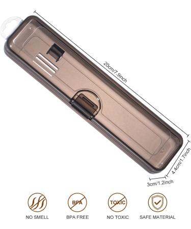 Yeeco Toothbrush Case - 2 Pack Transparent Black Travel Holder | Portable Plastic Toothbrush Case 20 x 4.7 x 3 cm for International Shipping - Buy Online on GoSupps.com