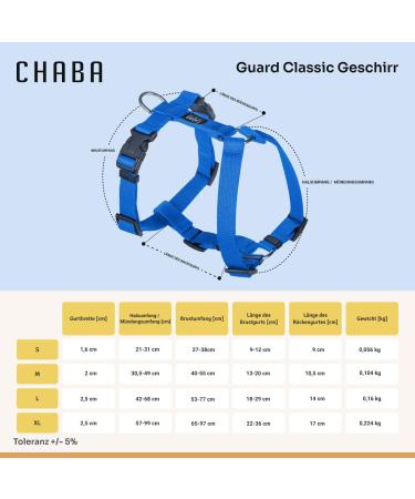 Chaba Guard Dog Harness for Small Dogs - Anti-Choke Adjustable Lightweight Classic Step-In Design - Perfect for Running - Available in Blue - Buy Online on GoSupps.com