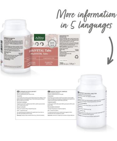 AniForte MultiVETAL Multivitamin for Dogs Cats 250 tablets - Multi-vitamins and natural nutrients for an optimal intake support of natural defenses - Buy Online on GoSupps.com