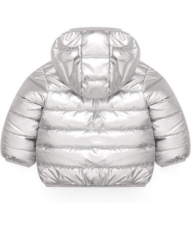 Baby Winter Hooded Puffer Jacket - Silver 100cm to 110 Lightweight Outerwear - Buy Online on GoSupps.com