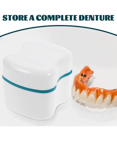 MILISTEN Denture Case with Sieve - Green Storage Box for Teeth & Rinsing Basket | Durable Travel Denture Cup with Lid - Buy Online on GoSupps.com