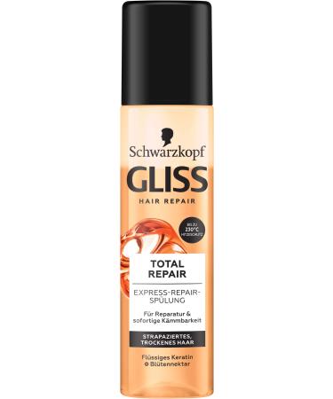 GLISS Express Repair Reneration Total Repair (200 ml) hair rinsing ensures immediate combatability and protection against hair breakage care flushing with heat protection up to 230 C single rinse