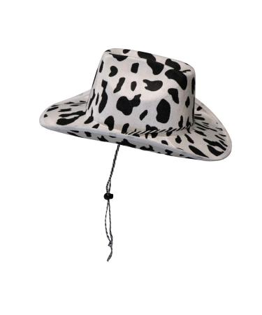 PrideAhead Cowboy Hat Fun Cow Print Hat  Unisex Black and White Cowboy Hat 1