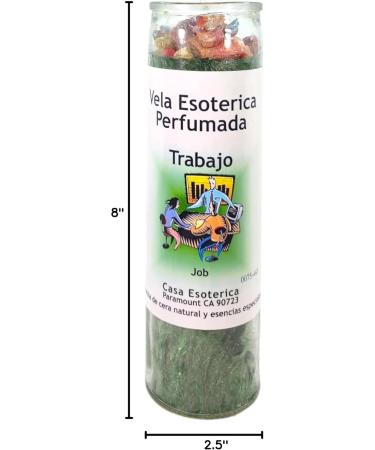 Job-Palm Wax Spiritual Intention Spell Candle - Green | Vela CASA ESOTERICA PERFUMADA (Trabajo) - International Shipping Available - Buy Online on GoSupps.com