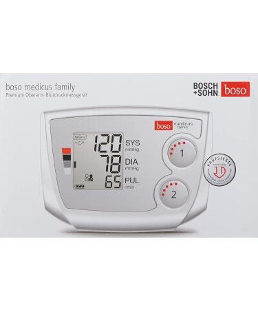 Boso Medicus Family Blood Pressure Monitor Dual Memory Large Display Arrhythmia Detection & Universal Cup (22-42cm) - Accurate Health Tracking for All Ages - Buy Online on GoSupps.com