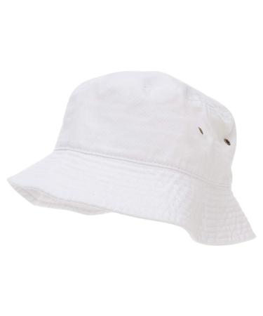 Bandana.com 100% Cotton Bucket Hat for Men, Women, Kids - Summer Cap Fishing Hat Large-X-Large White