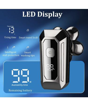 8-in-1 Rechargeable Electric Head Shaver for Bald Men - Floating Heads Hair Clipper Nose & Ear Trimmer Facial Brush - Buy Online on GoSupps.com