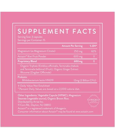 Arrae Constipation Relief Capsules Gentle Natural Bowel Support Clinically Proven for Regularity & Comfort Non-Stimulant Overnight Relief 45 Capsules - Buy Online on GoSupps.com