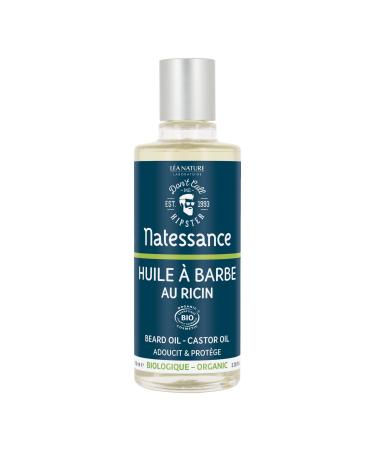 Natessance - Beard Oil with Castor - for Men - Certified Organic Cosmos Organic - Bottle of 100 ml