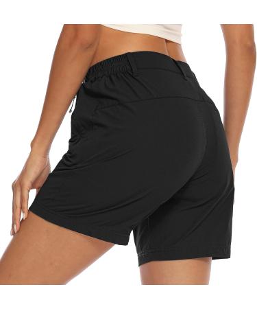 TBMPOY Women's Hiking Cargo Shorts - Quick Dry, Lightweight & Breathable | Outdoor Active Shorts with Pockets - Black, Medium - Buy Online on GoSupps.com