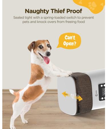 Ciays Automatic Cat Feeder 5.6L - Up to 20 Portions, 4 Meals a Day, Dual Power Supply, Voice Recorder - Pet Food Dispenser for Cats & Dogs - White - Buy Online on GoSupps.com