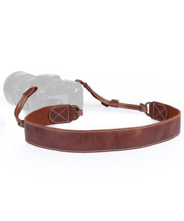 MegaGear MG1515 Sierra Series Genuine Leather Camera Shoulder or Neck Strap - Brown Compact