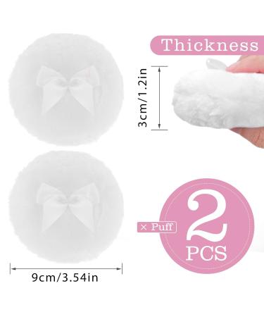 Sibba Large Fluffy Powder Quack - 10.2 cm Ultra-Hood Washable Velor Make-up Tool for Loose Powder - White | Reusable Face & Body Applicator - Buy Online on GoSupps.com