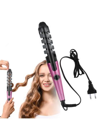 Hair Curling Wand | Portable Curling Wand - Curling Wand Hair Straightener and Curler 2 in 1 Curling Iron Hair Curler Wand for Travel Pink US