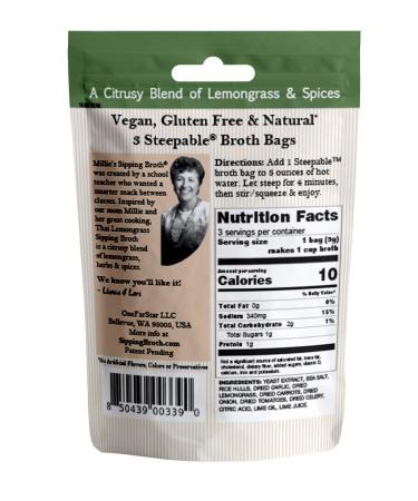 MILLIE'S SIPPING BROTH Steepable Vegetable Broth with Savory Seasonings for Snack Urges | Vegan  Keto  Gluten Free  Intermittent Fasting  and natural | (12 Pack Assortment - 36 Broth Bags Total) - Buy Online on GoSupps.com