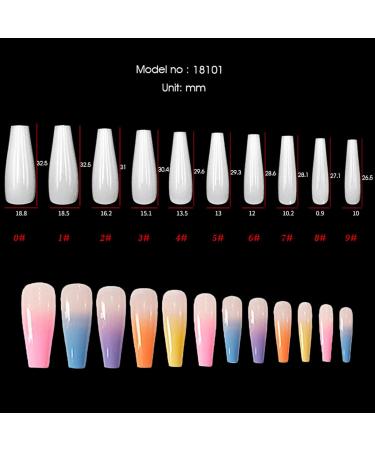 24pcs Rainbow Press On Nails Long Ballerina False Nails Full Cover Coffin Fake Nails Stick On Nails Neon Tip French Manicure Artificial Nails Acrylic Nails Stick On Nail False Tips for - Buy Online on GoSupps.com