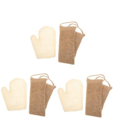 Beaupretty 3 Sets Sisal Bath Set Exfoliating Bath Scrubbers Exfoliating Body Scrubber Shower Bath Glove Shower Body Towel Body Scrubber for Men Back Shower Scrubber Frosted Jute Remover Man
