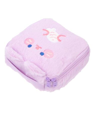 Gleavi 4 pieces of plush storage bag Decorative etui from the time of feminine product bag Perioda pocket for teenage girls Small article container rabbit pocket Miss