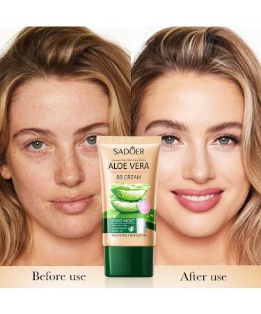 SEACICO Moisturizing Lightweight BB Cream Concealer with Nourishing Aloe Vera Extract Hydrating Color Correcting Tinted Moisturizer Smooth Concealing BB Cream Makeup Foundation - Natural Color - Buy Online on GoSupps.com