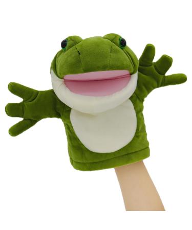 lilizzhoumax Simulation Frog Hand Puppet Plush Toy Stuffed Animal Plush Fluffy Frog Cute Role-Playing Child Interactive Early Education Toys Home Decoration Animal Toys Gift for Kids