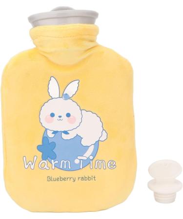 Soft Plush Heat Bottle - Cozy Yellow Hare Cover Warm & Durable Rubber for Hands Feet & Stomach Relief - Buy Online on GoSupps.com