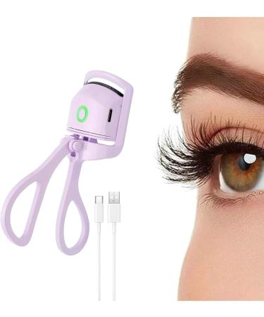 Buy Heated Eyelash Curlers - Quick Long-Lasting Curling with 3 Temp Settings & USB Rechargeable - Purple/White - Buy Online on GoSupps.com