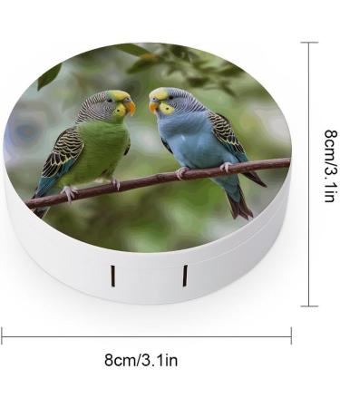 Shop Blue and Green Parakeets Print Contact Lens Case | Travel & Care Box for Lens Storage - Buy Online on GoSupps.com