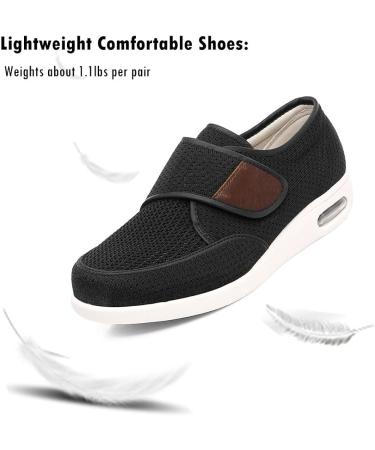 GSFY Men's Diabetic Edema Shoes | Adjustable Closure, Non Slip, Lightweight Walking Shoes for Swollen Feet | Indoor/Outdoor 9 Wide Black - Buy Online on GoSupps.com