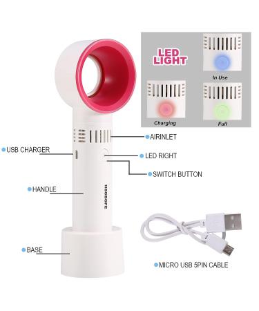 Portable USB Rechargeable Bladeless Mini Fan for Eyelash Extensions - White - Buy Online on GoSupps.com