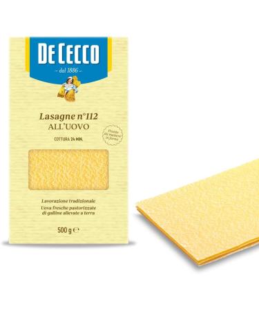 De Cecco Lasagna All'uovo n.112 (500g) - Authentic Italian Pasta for Delicious Homemade Lasagna - Buy Online on GoSupps.com