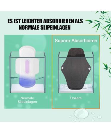 Rovtop 10 Pack Washable Bamboo Fiber Panty Liners - Reusable Sanitary Napkins with Eco-Friendly Gift Box & 2 Mini Pouches - International Shipping Available - Buy Online on GoSupps.com