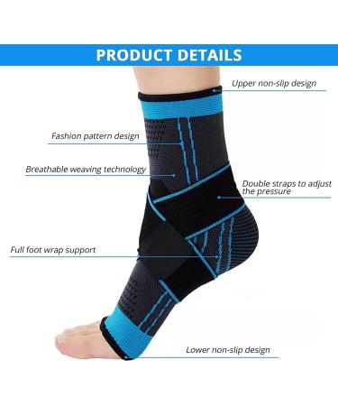 Milaiun Adjustable Ankle Bandage - Support for Weak Joints Arthritis & Sports - 1 Pair - Buy Online on GoSupps.com