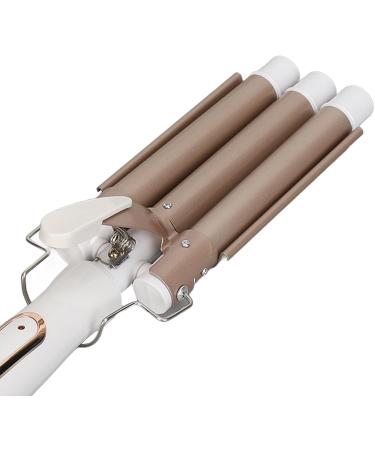 Three Barrel Curling Iron Wand Hair Waver Hair Curling Iron Adjustable Temperature Gold Large Triple Barrels Curling Iron Wand for Home Hair Salon (US Plug) - Buy Online on GoSupps.com