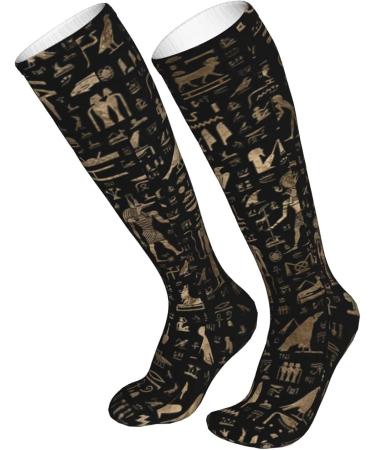 Ancient Egyptian Gods & Hieroglyphs Compression Socks for Men & Women - 15-20 mmHg Circulation Support for Running & Cycling - Buy Online on GoSupps.com