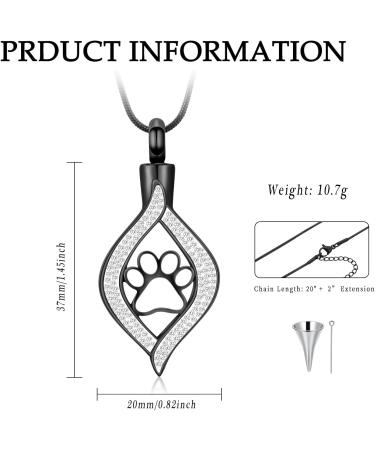 Vccwyqk Urn Necklace for Ashes | Eye of My Heart Keepsake | Stainless Steel Dog/Cat Paw Memorial Jewelry Gift - Buy Online on GoSupps.com