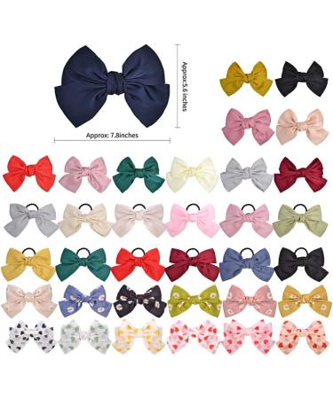 budiniao Large Hair Band Bow Knot Ornaments Multi-colored Snag Free Ponytail Holder for Bobby Pins Seamless Scrunchies for Girls Gift Black band - Buy Online on GoSupps.com