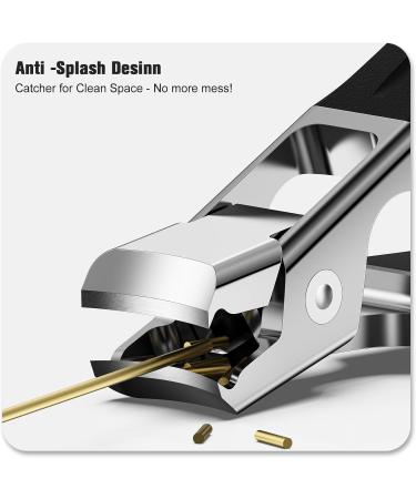 FERYES Thick Nail Clippers with Catcher - Precision Fingernail Cutter for Seniors - Black - Buy Online on GoSupps.com
