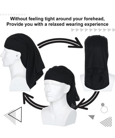 DreadLocks Tube Sock Wide Elastic Headband Loc Cap (Pack of 4) - 15 x 9.8 Inches - Black White Grey Lake Blue - Unisex Spandex for Sleeping - Long Hair Dreads Satin Head Wrap for Women Men - Buy Online on GoSupps.com