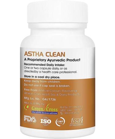 Astha Clean Capsules | 500mg Ayurvedic Respiratory Wellness Supplement - Buy Online on GoSupps.com
