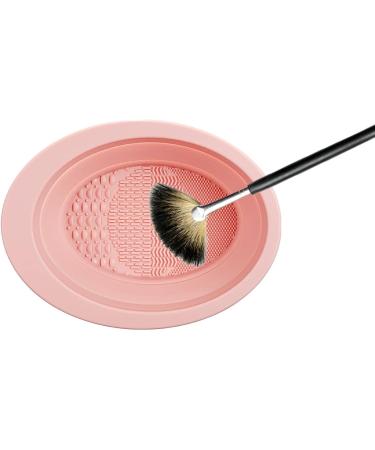 Brush Cleaning Mat | Foldable Cosmetic Brushes Scrubber Bowl Portable Cleansing Mats Washing Tool for Women's Brushes Sponge and Pink - Buy Online on GoSupps.com