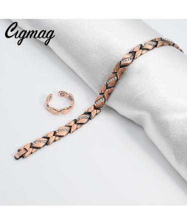 Shop Cigmag Women's Lymphatic Drainage Copper Bracelet - Ultra-High Magnets 99% Pure Copper Adjustable Gift Box & Removal Tool - Buy Online on GoSupps.com