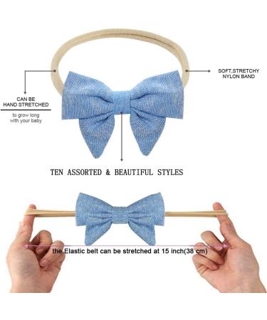 Headbands and Bows for Baby Girl 10 Pcs Hair Accessories for Newborn Infant Toddler with Different Chic colors and Styles - Buy Online on GoSupps.com