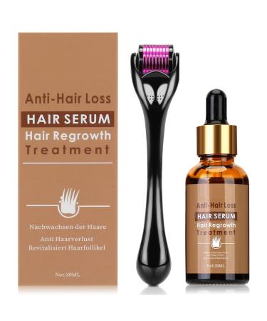 Beayosses Dermaroller Set 0.5mm - Microneedling Skin Roller & Hair Growth Serum (30ml) | Anti-Hair Loss Treatment | Promote Hair Growth - Buy Online on GoSupps.com