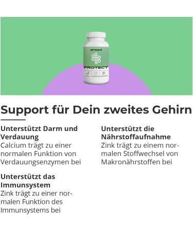 Ahead Protect I Culture Complex - 18 Intestinal Bacteria + Inulin | 90 Vegan Gastrointestinal Capsules for Gut Health & Immune Support - Buy Online on GoSupps.com