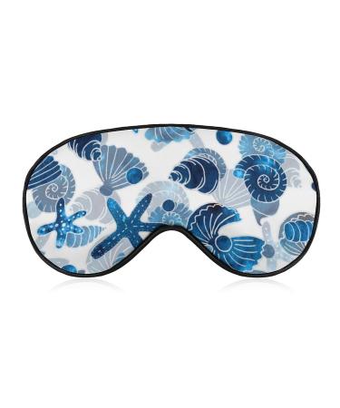 Shells Sea Pattern Sleep Mask Eye Cover for Sleeping Blindfold with Adjustable Strap Blocks Light Night Travel Nap for Men Women