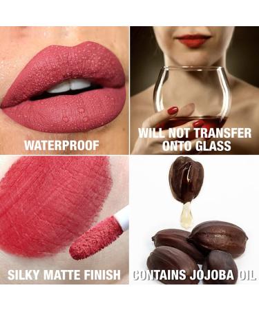 Tintark Matte Liquid Lipstick - Longwear Lip Stain Glaze Gloss in Red Nude Peach Pink Rose Mauve Shades - 06 Necterine - Buy Online on GoSupps.com