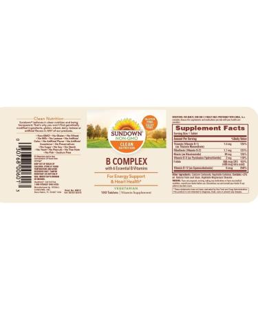 Sundown Naturals Vitamin B Complex 100 Tablets - Varied Packaging | Shop Now - Buy Online on GoSupps.com