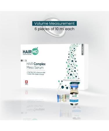 HairMD Clinical Hair Complex Meso Serum Hair Growth Serum 10Pcs 6ml Vials Scalp Treatment Ideal for Hair Transplant Home Application Activates Hair Follicles Promotes New Hair Growth - Buy Online on GoSupps.com