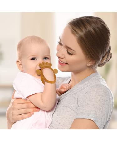 Vicloon Baby Bite Toys - 2PC Soft Silicone BPA-Free Rings | Dental Aid & Soothing Toy for 3+ Months | Brown - Buy Online on GoSupps.com